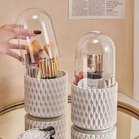 Sleek 360° Spinning Makeup Brush Holder
