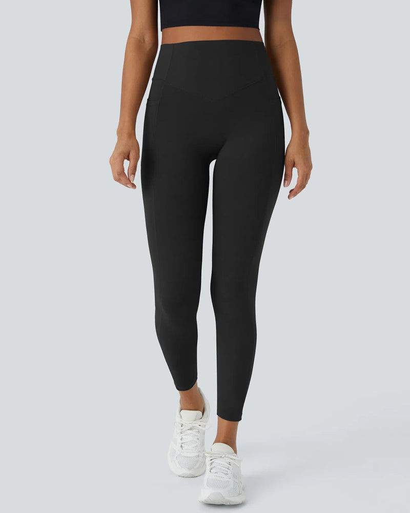 High Waisted Tummy Control Side Pocket Shaping Training Leggings