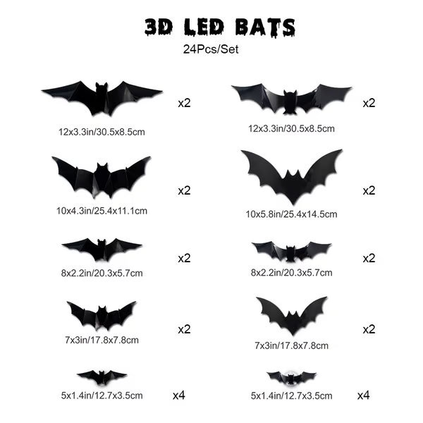 🦇Halloween 3D Lighted Bats