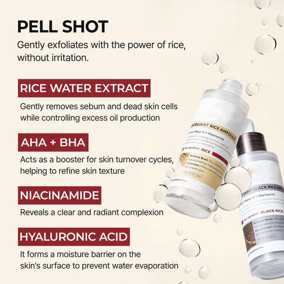 Glow Rice Ampoule Duo - Serums for Brightening, Exfoliating, and Moisturizing