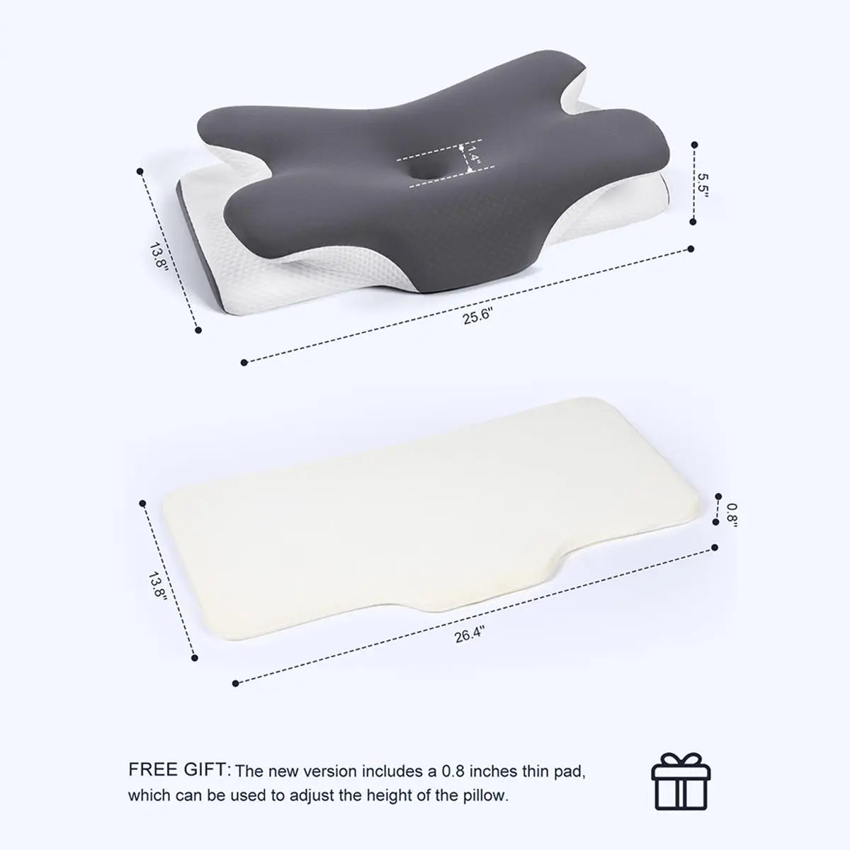 Lazzda Adjustable Ergonomic Memory Foam Pillow