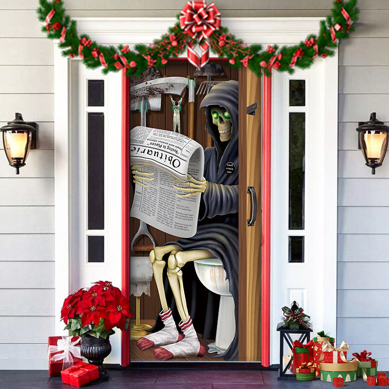 ππ2025 Christmas and Halloween front door decoration