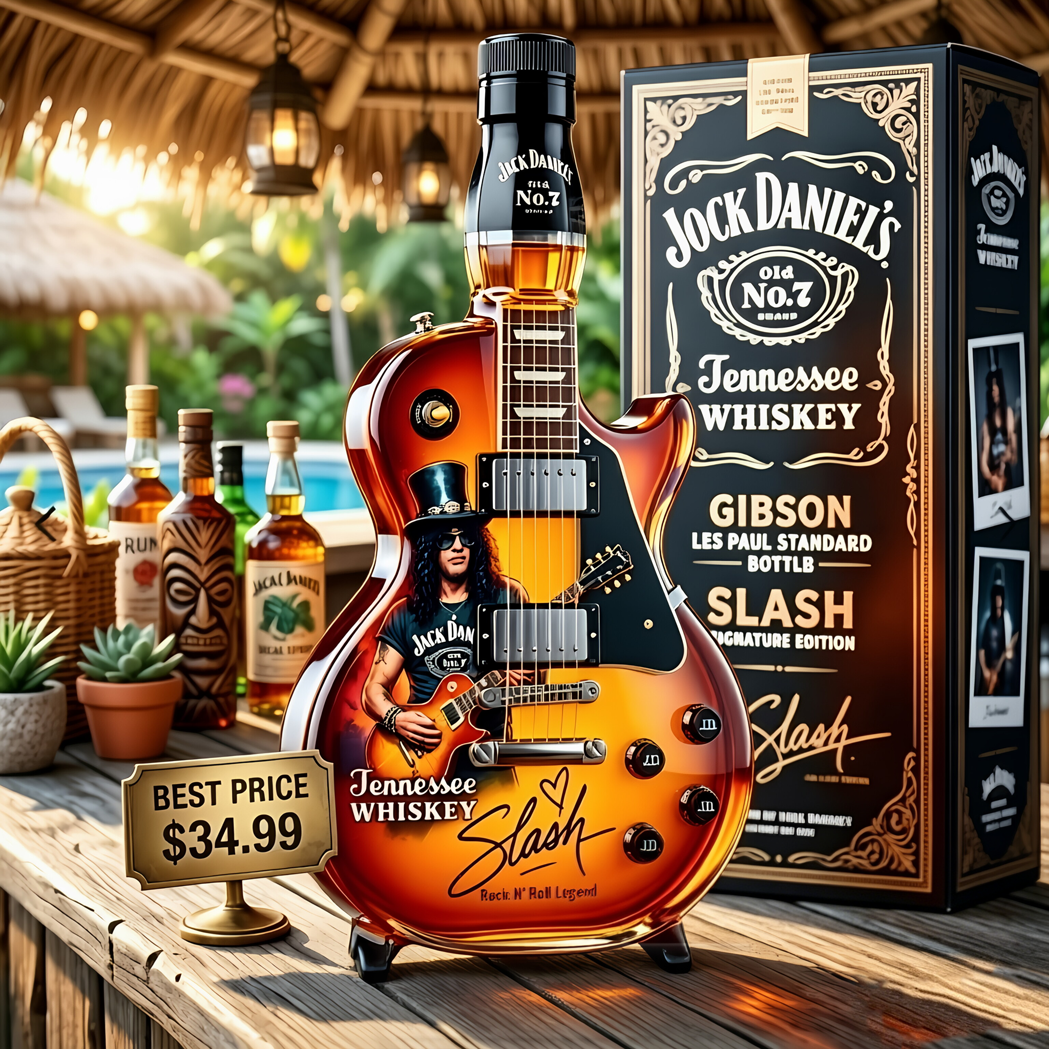 Vintage Sunburst Guitar Bottle Hero View