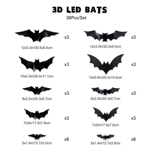 🦇Halloween 3D Lighted Bats