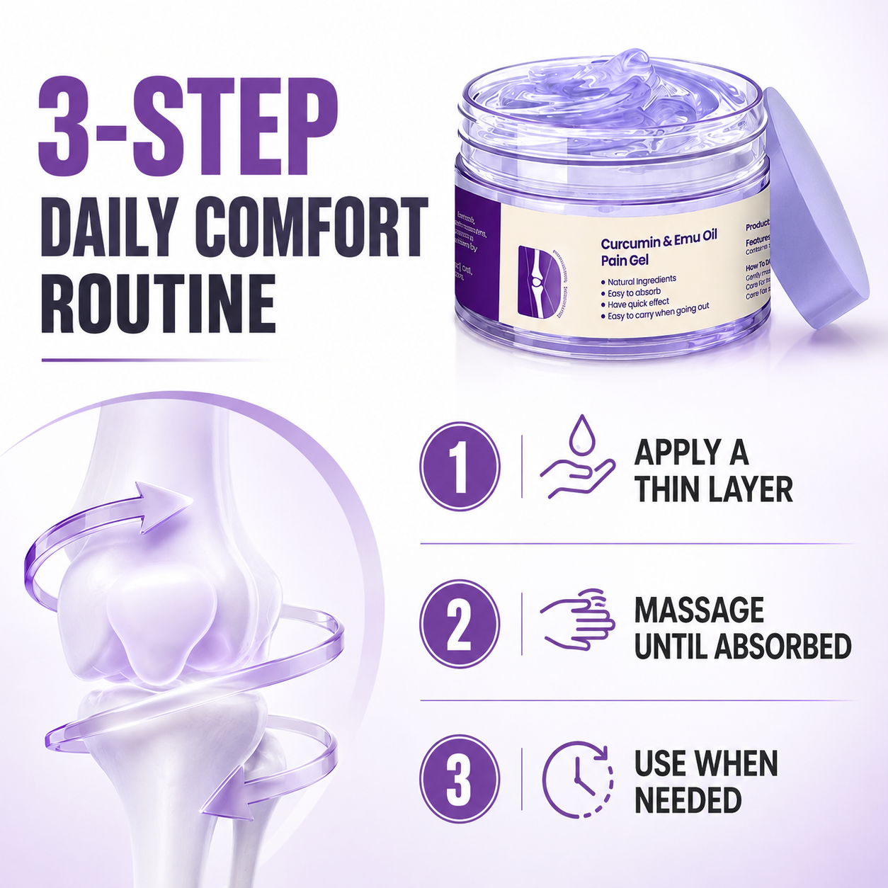 Curcumin & Emu Oil Pain Gel – 🏥Backed by US Osteopathic Experts