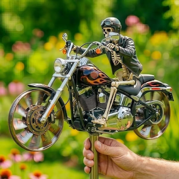 Skull Motorcycle Windmill