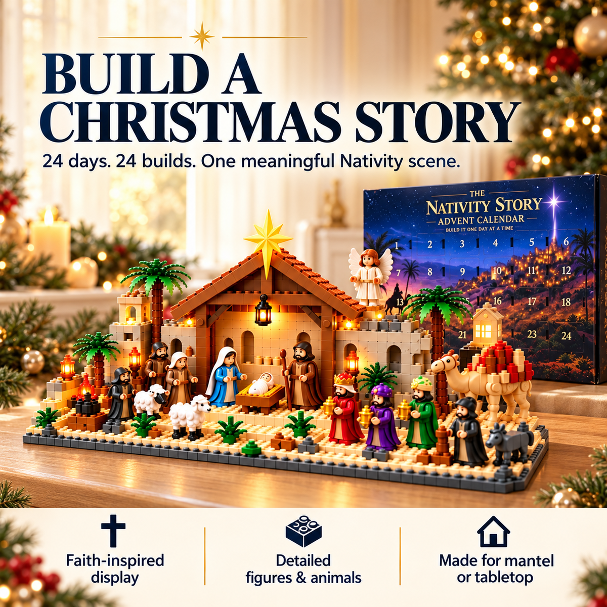 Nativity Advent Calendar – 24-day Buildable Christmas Nativity Set