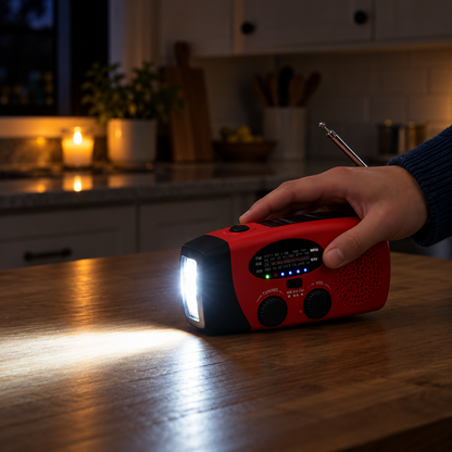 Stay Powered Off-Grid Instantly! Solar Hand Crank Emergency Radio