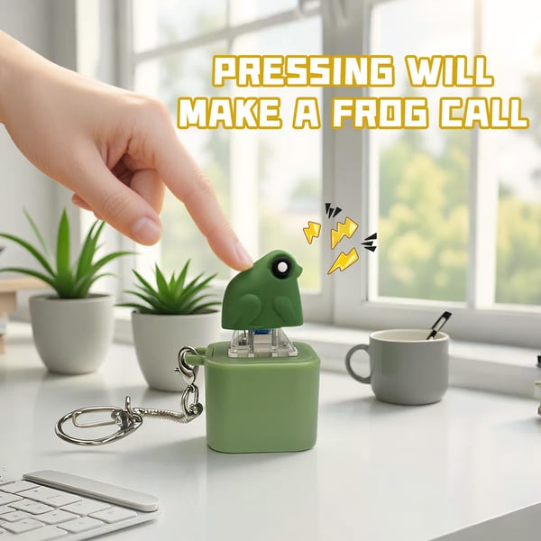 Frog Croaking Fidget Toy - Rechargeable Frog Croaking Keychain