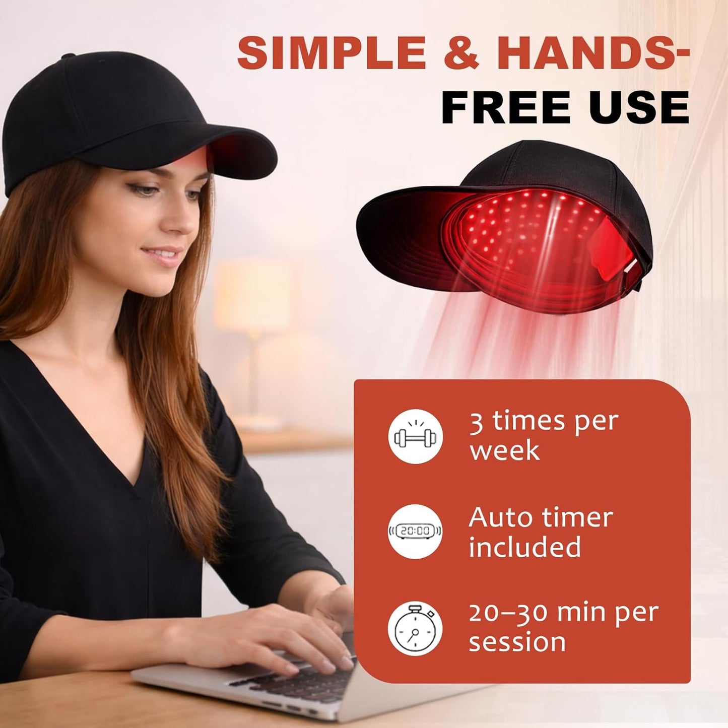 LED Red Light Hair Care Cap