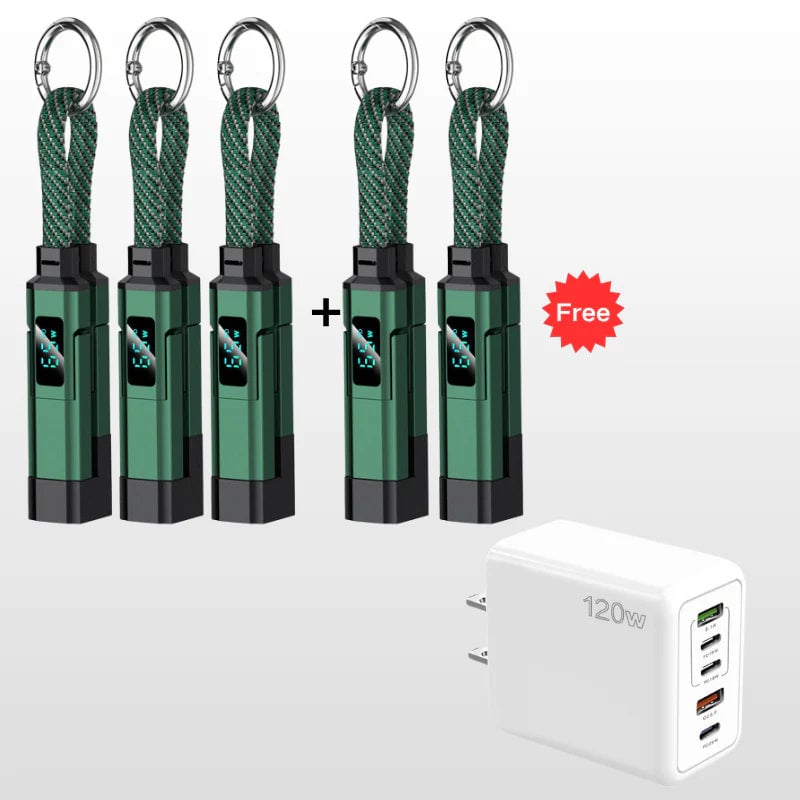🔥4-in-1 Digital Display Keychain Charging Cable