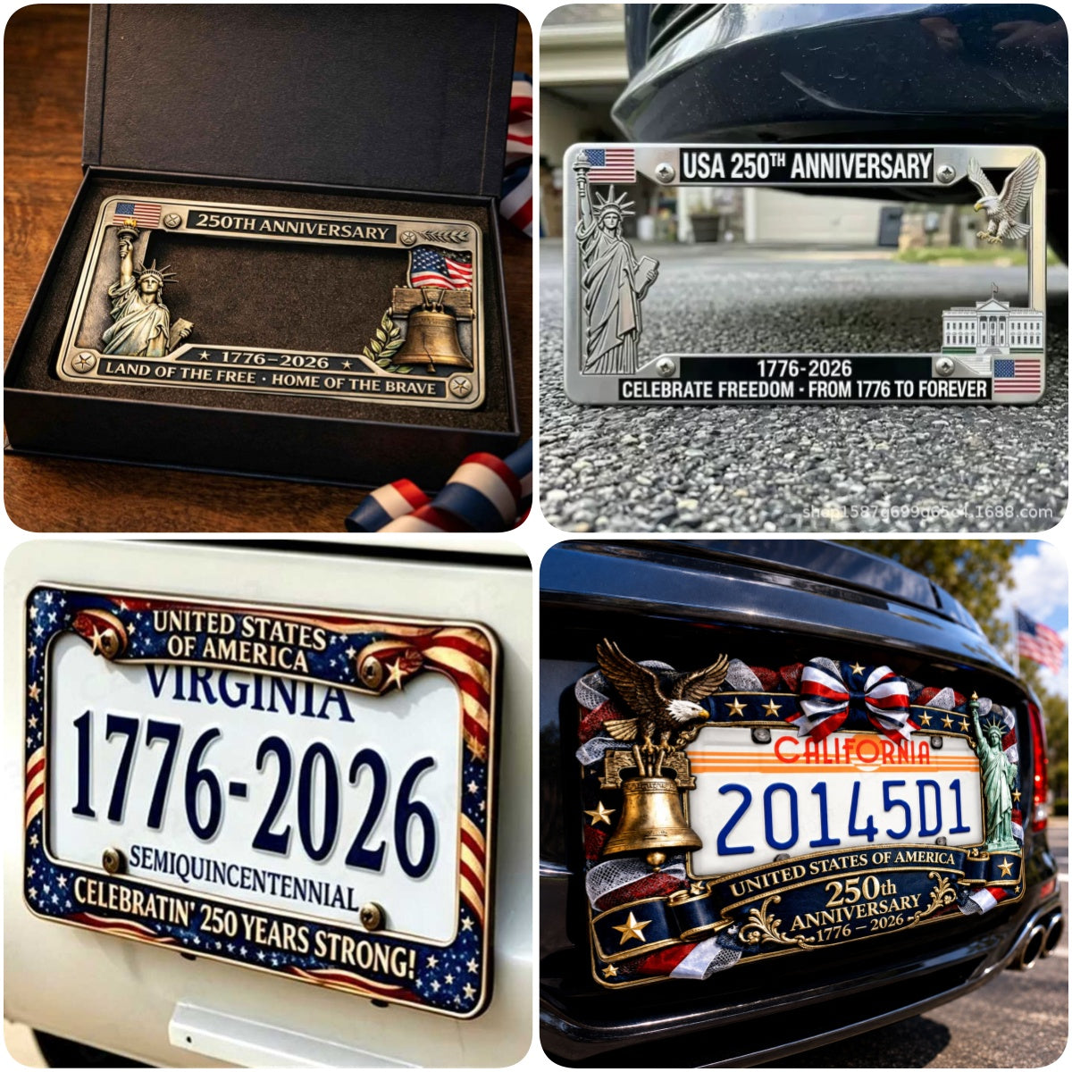 🗽🇺🇸 250th Anniversary Commemorative License Plate Frame🚗