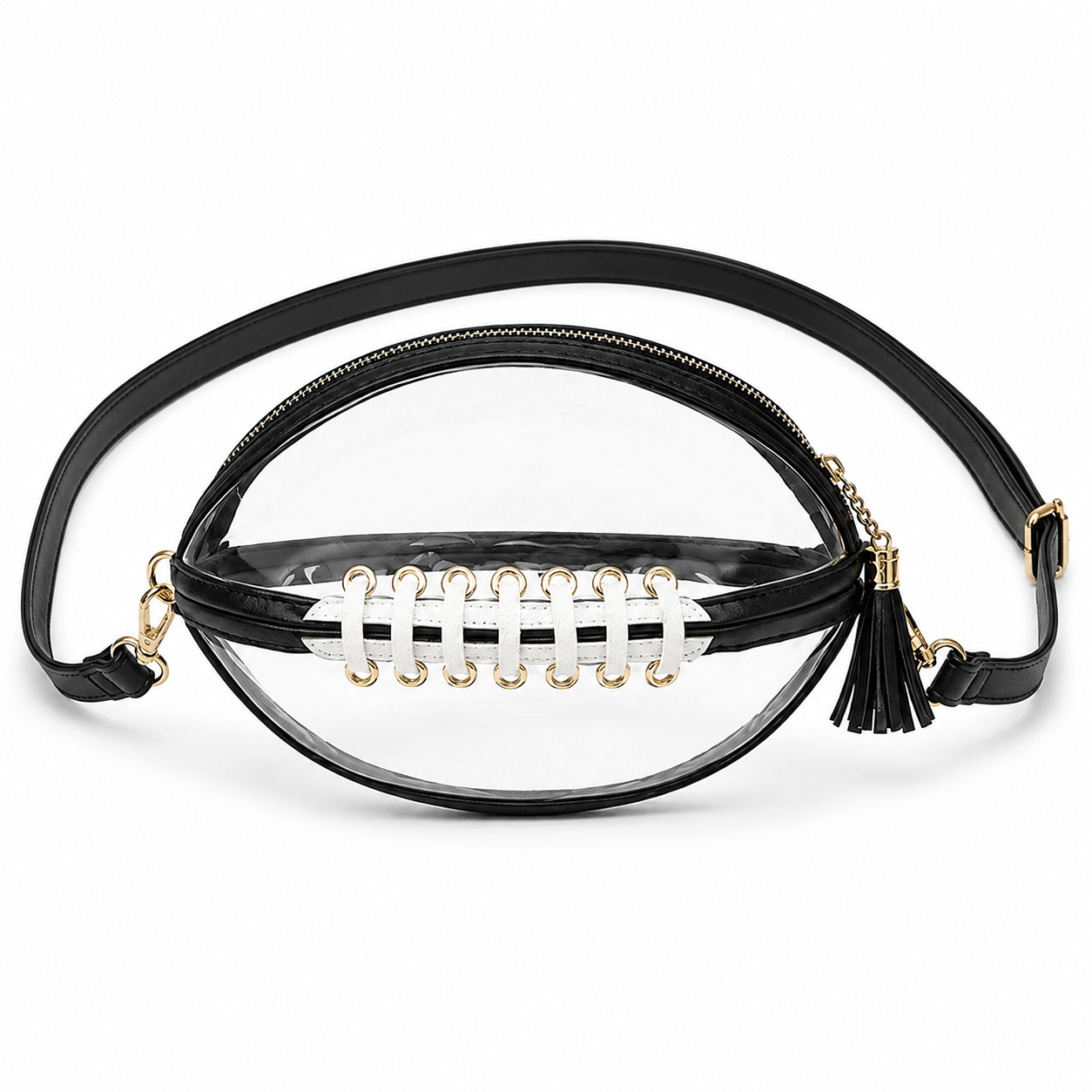 🏈 Clear Football-Shaped Crossbody Bag – Game-Day Style Meets Everyday Convenience ✨