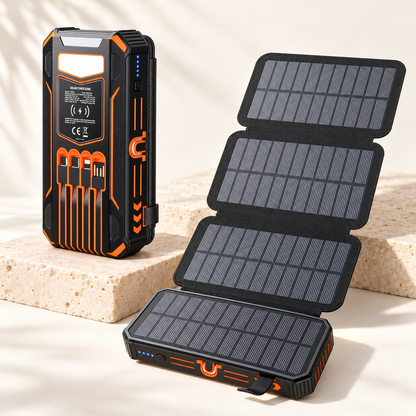 Lazzda 48000mAh Solar Power Bank Wireless Charger