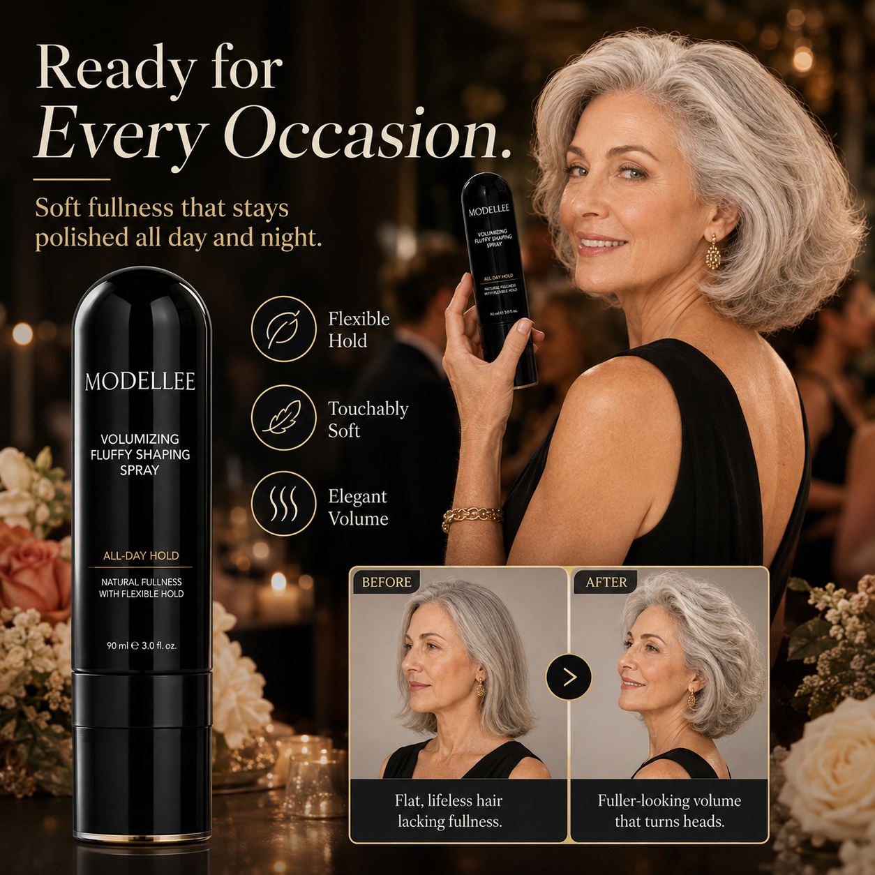 90ml Fluffy Hair Shaping Spray Long Lasting Volumizing Mist with Peach Fragrance