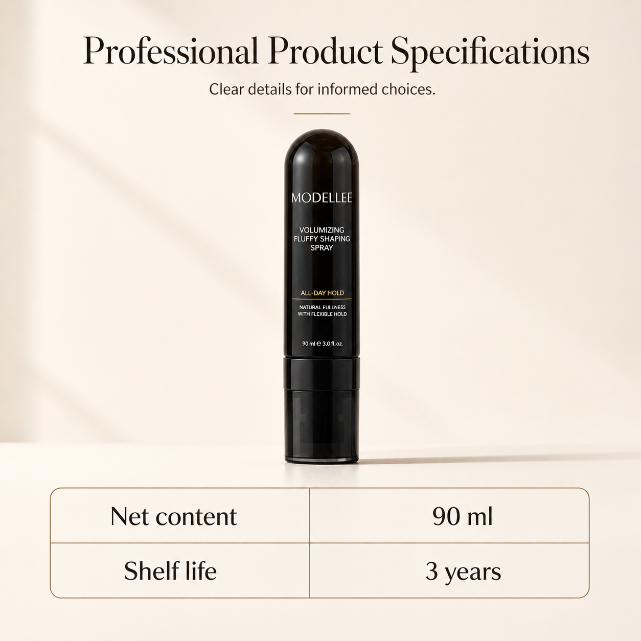 90ml Fluffy Hair Shaping Spray Long Lasting Volumizing Mist with Peach Fragrance
