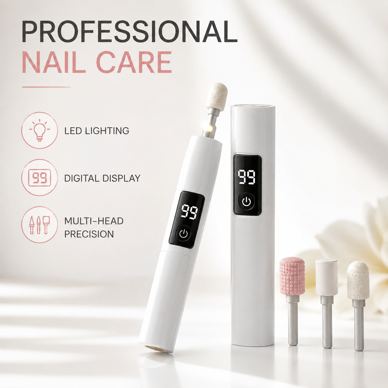 Professional Ultra-Safe LED Electric Nail Grinder