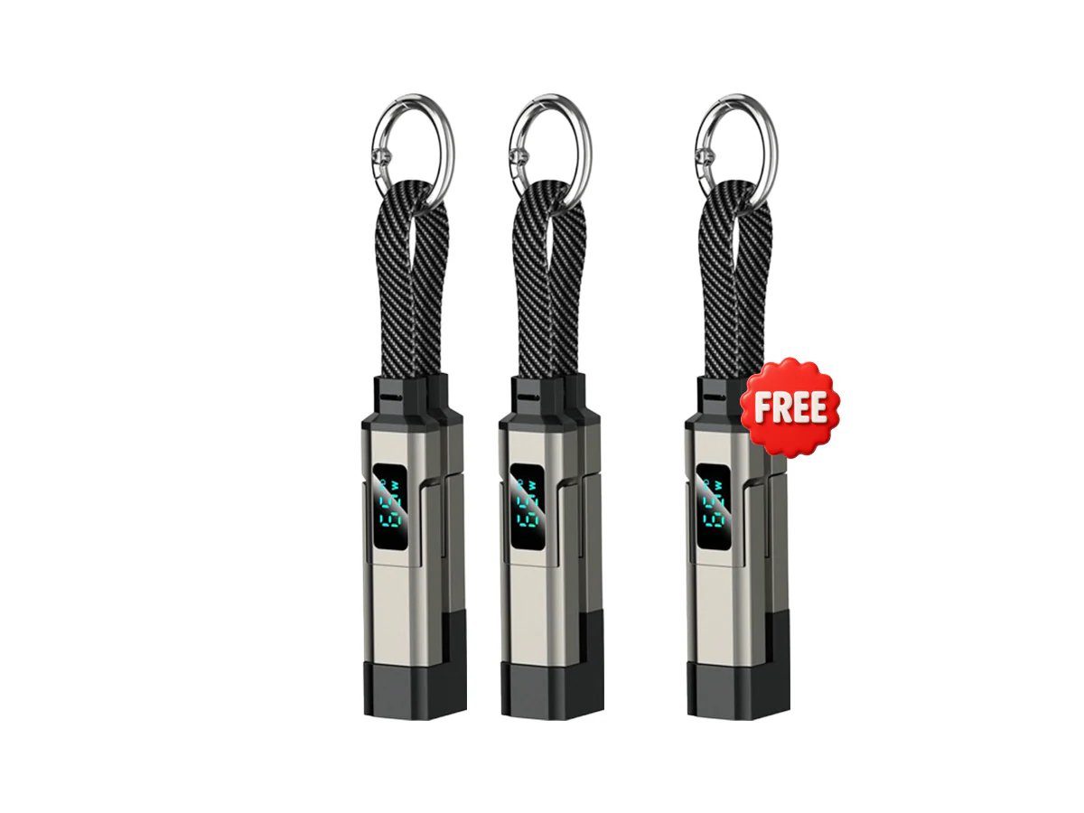🔥4-in-1 Digital Display Keychain Charging Cable