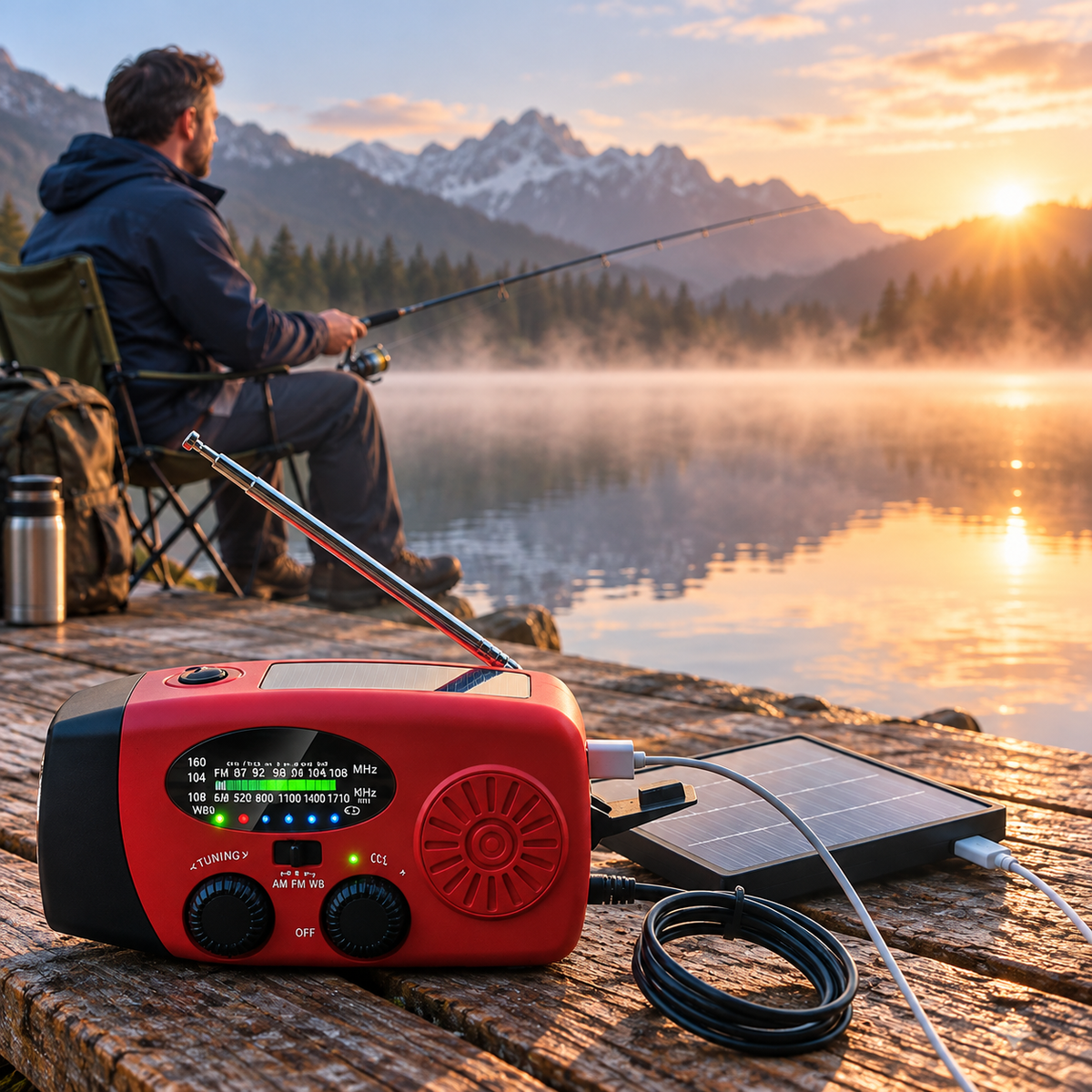 Stay Powered Off-Grid Instantly! Solar Hand Crank Emergency Radio