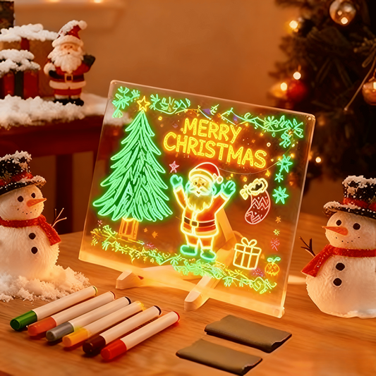🎅The perfect gift for this Christmas🎁Creative Rewritable Acrylic LED Message Board 🎨 (set come with 7 Pens)