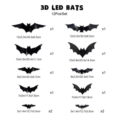 🦇Halloween 3D Lighted Bats