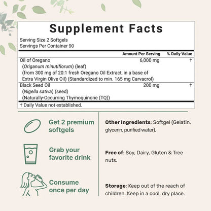 Oil Of Oregano With Black Seed Oil