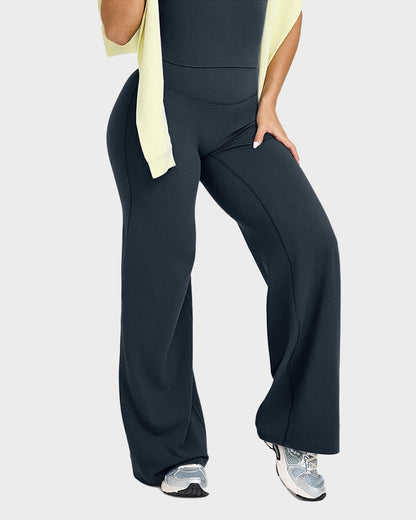 High-Waisted Elastic Wide-Leg Lounge Yoga Pants
