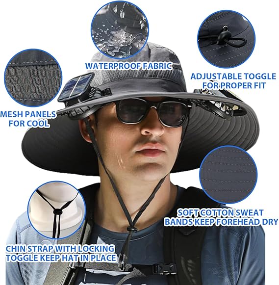 2026 New Ultralight Solar Fan Sun Hat – Lighter Than a Baseball!