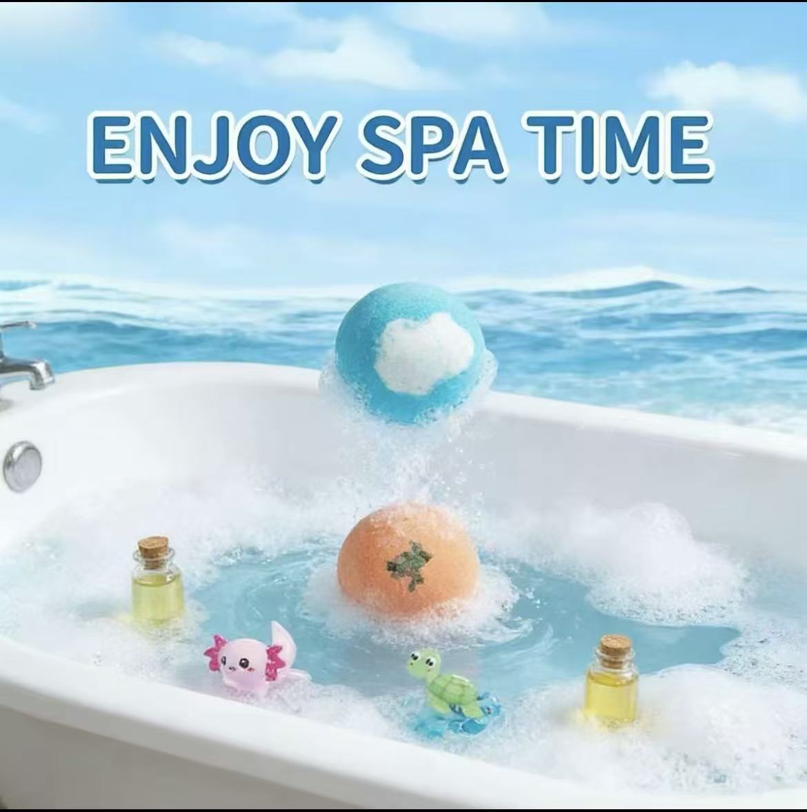Bath Bombs + Surprise Ocean Toys Inside (Gift Box)