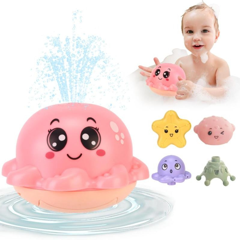 Colorful Octopus Sprinkler Bath Toy – Auto-Sensing Fountain & Lights