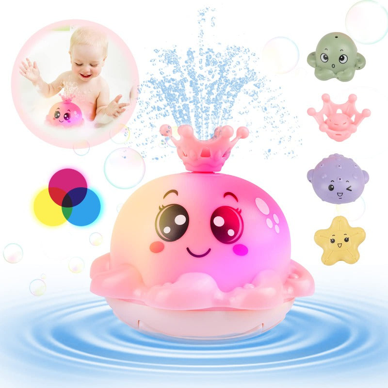 Colorful Octopus Sprinkler Bath Toy – Auto-Sensing Fountain & Lights