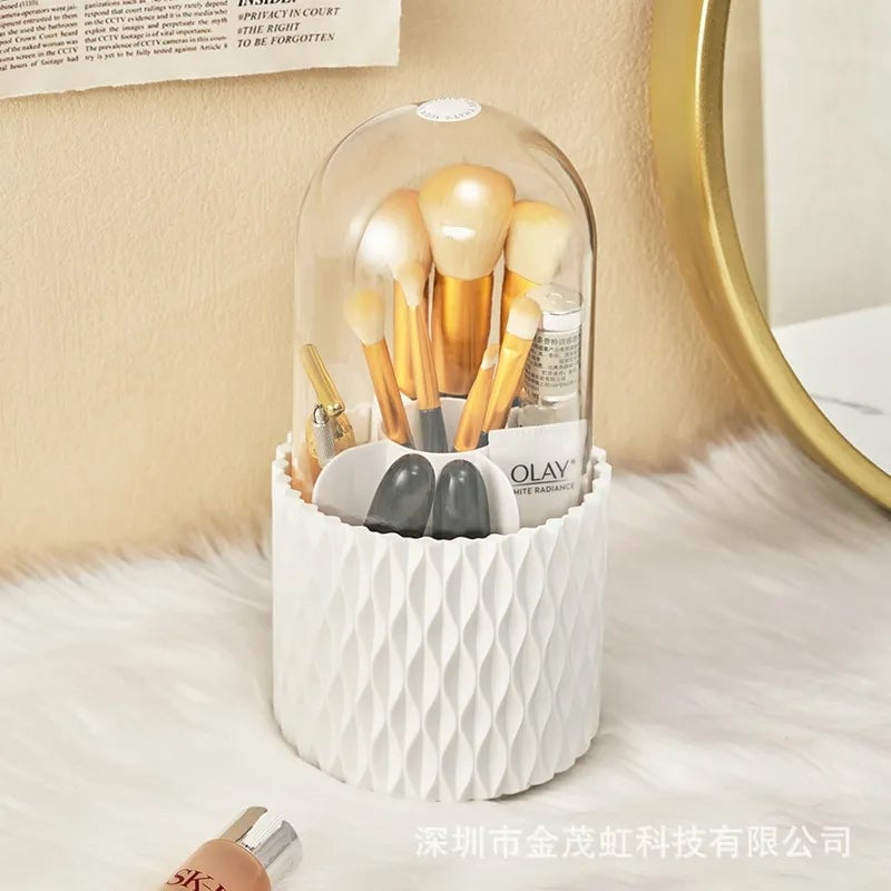 Sleek 360° Spinning Makeup Brush Holder