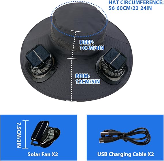 2026 New Ultralight Solar Fan Sun Hat – Lighter Than a Baseball!