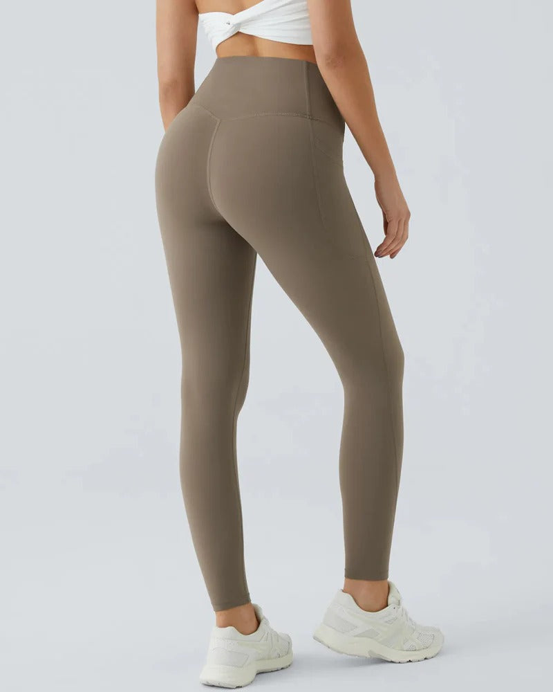 High Waisted Tummy Control Side Pocket Shaping Training Leggings
