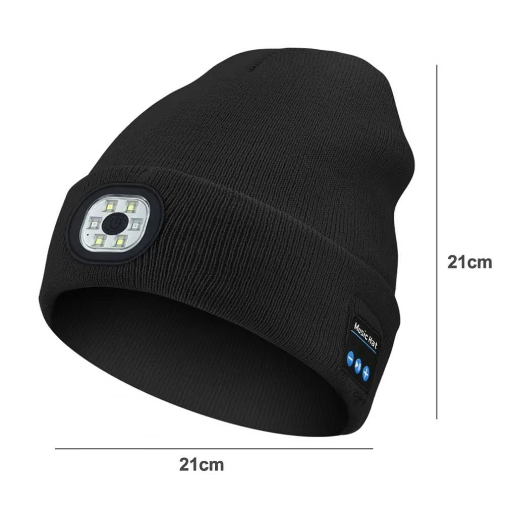 ️Winter— Gift Bluetooth Beanie with LED Headlight and Removable Speak ...