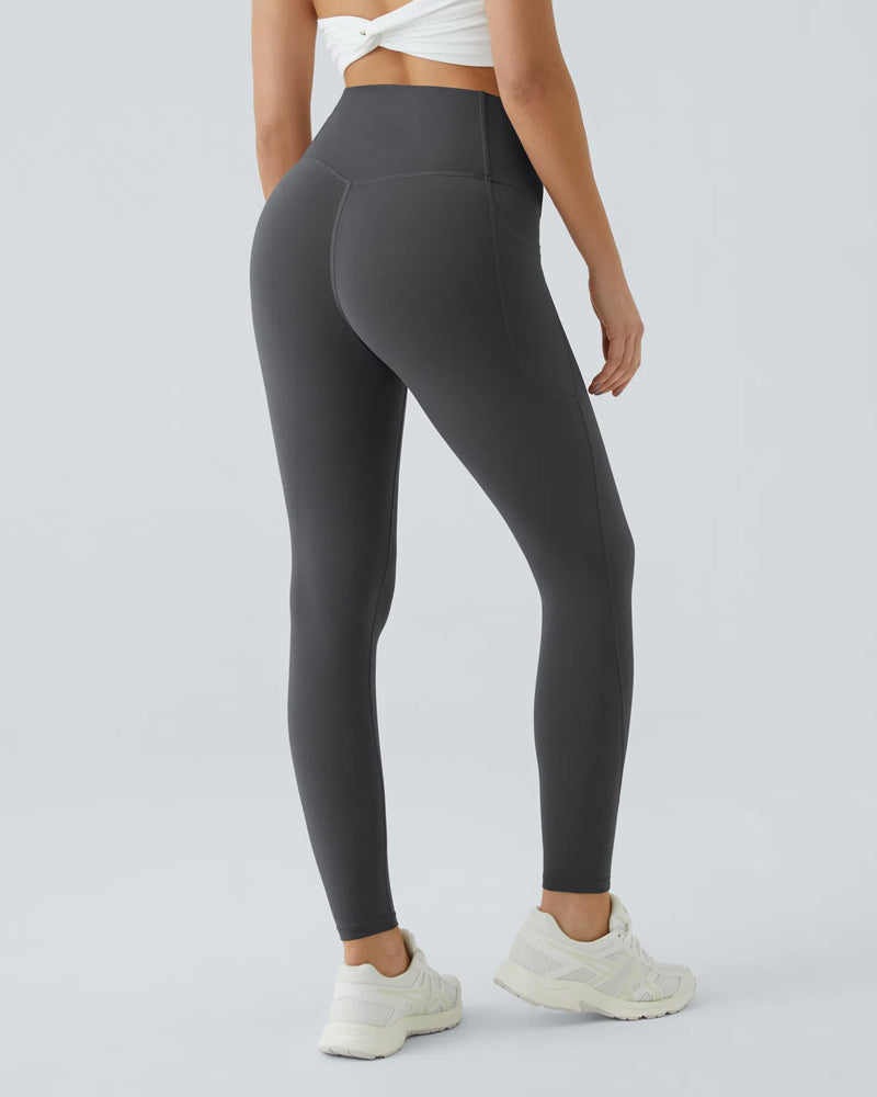 High Waisted Tummy Control Side Pocket Shaping Training Leggings