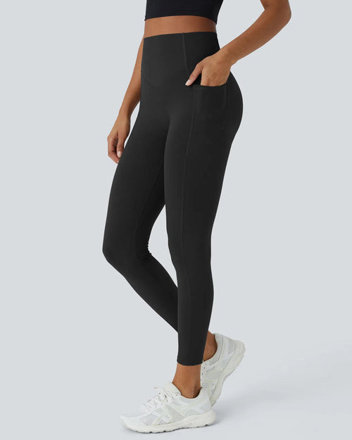 High Waisted Tummy Control Side Pocket Shaping Training Leggings