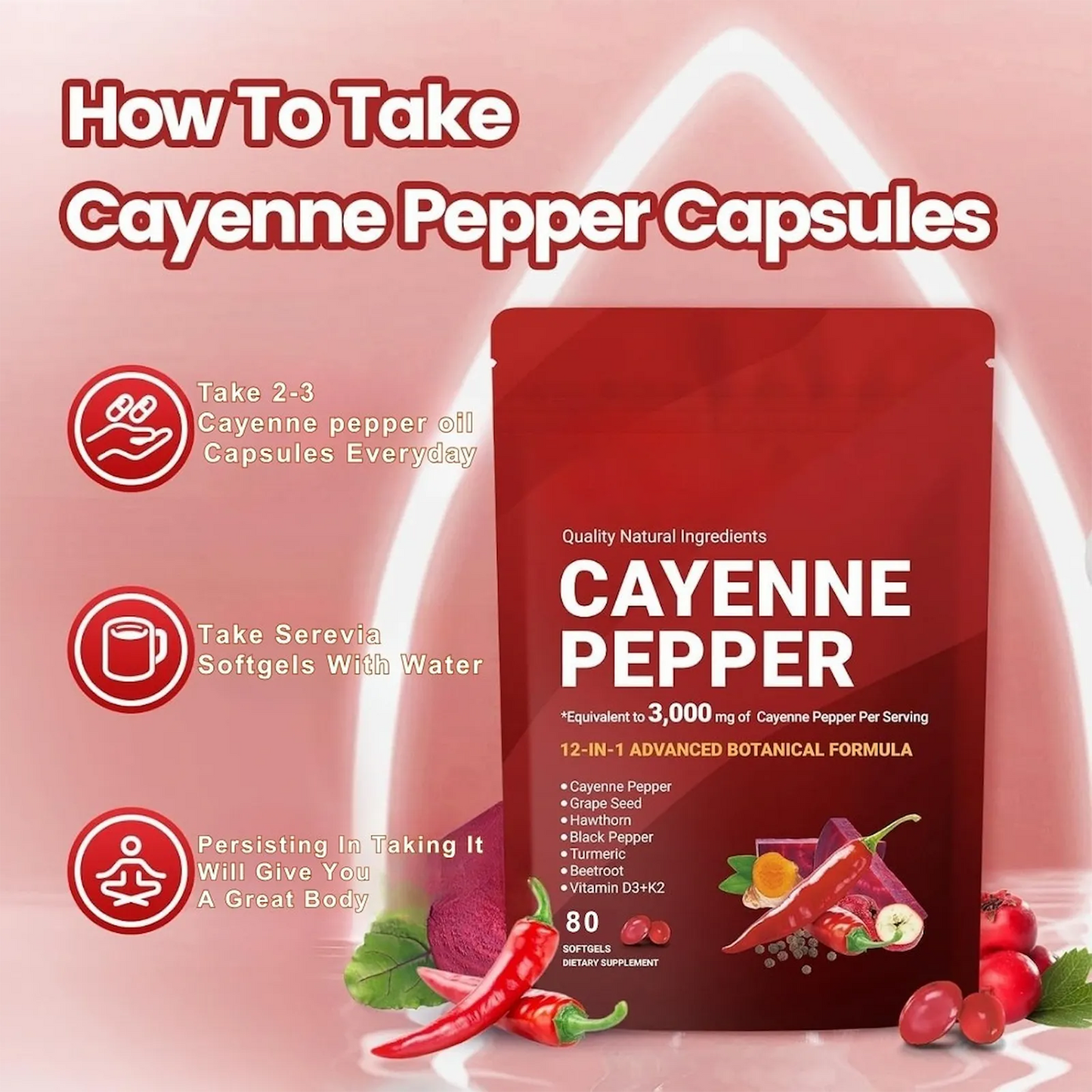 Cayenne Pepper Softgels For Men