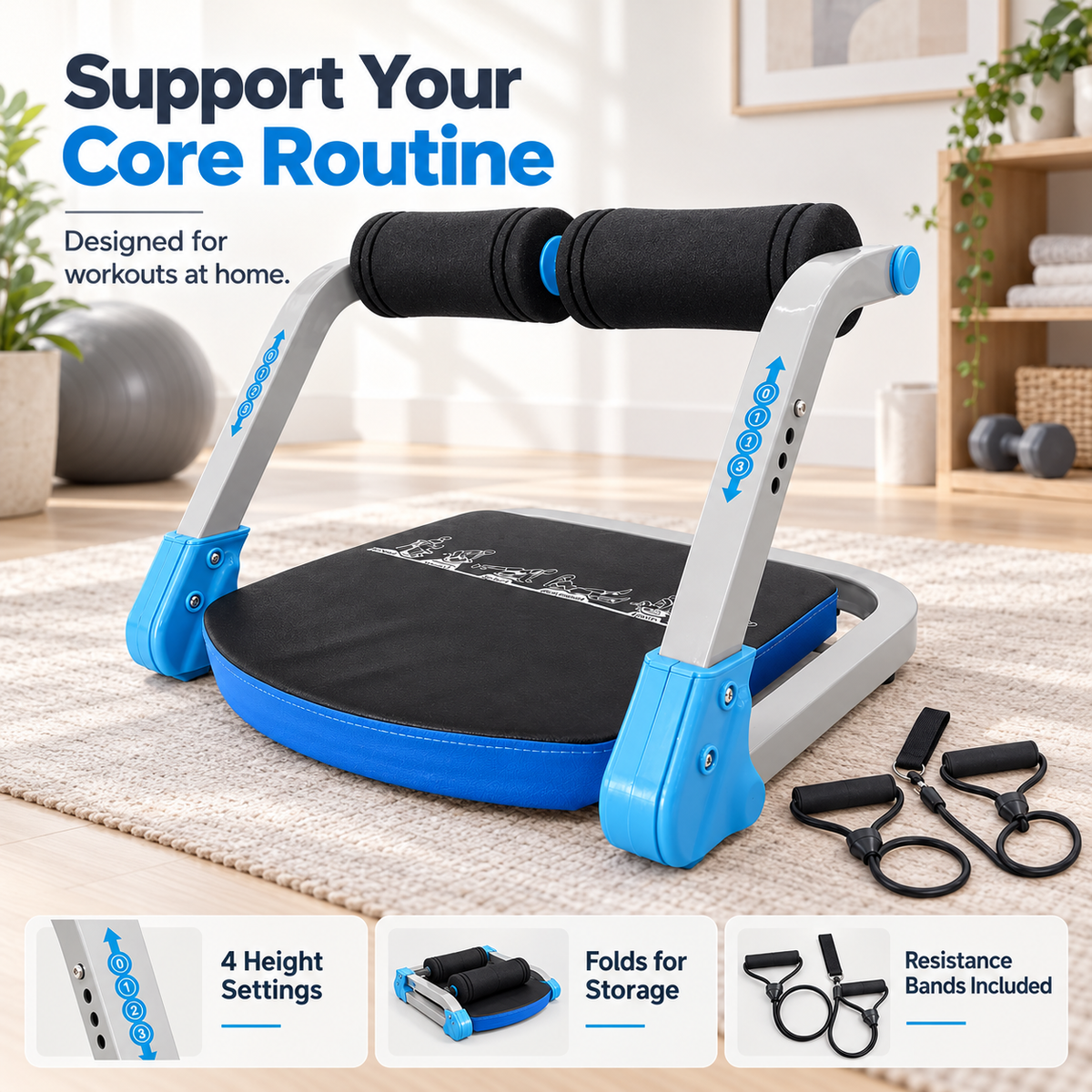 Lazzda Assisted Sit-Up & Ab Trainer