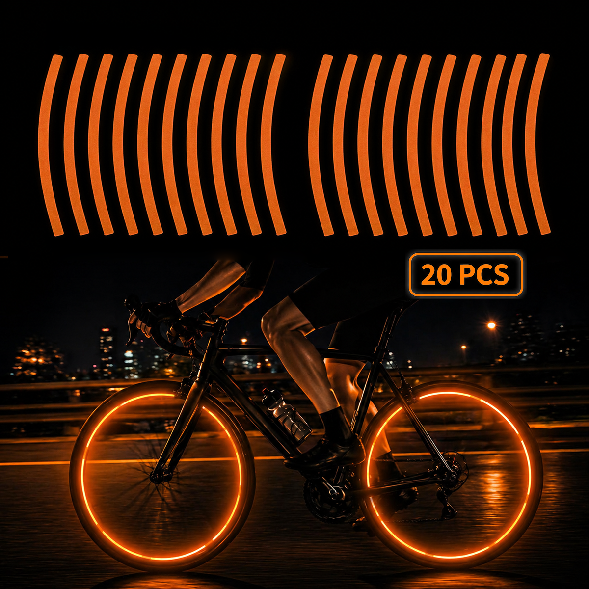 20pcs Reflective Stickersfor Bicycle, Car, Cycling, Bike, Motorcycle