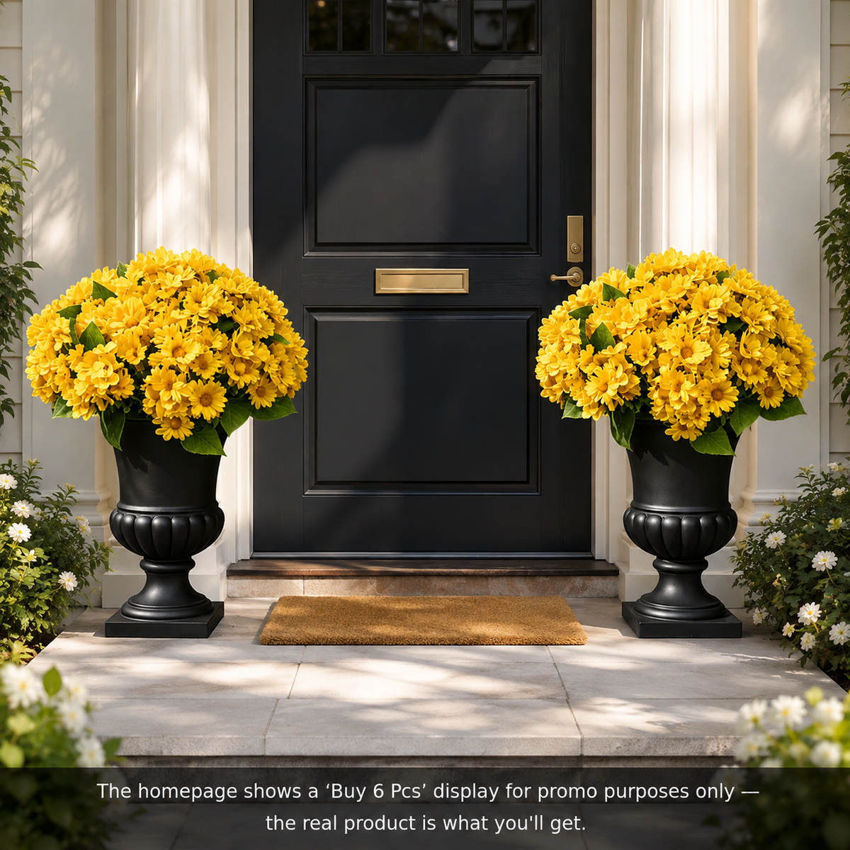 🌼- Artificial Outdoor Sunset Mums Flowers - UV resistant, Waterproof, Windproof