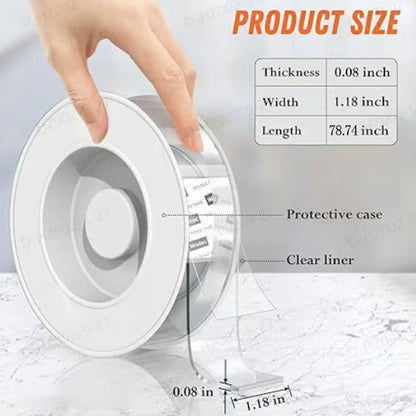 ✨Extra Large Double Sided Tape , Clear & Tough Nano Tape, Multipurpose Mounting Tape