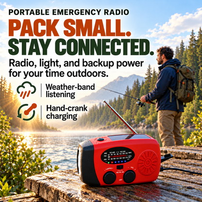 Stay Powered Off-Grid Instantly! Solar Hand Crank Emergency Radio