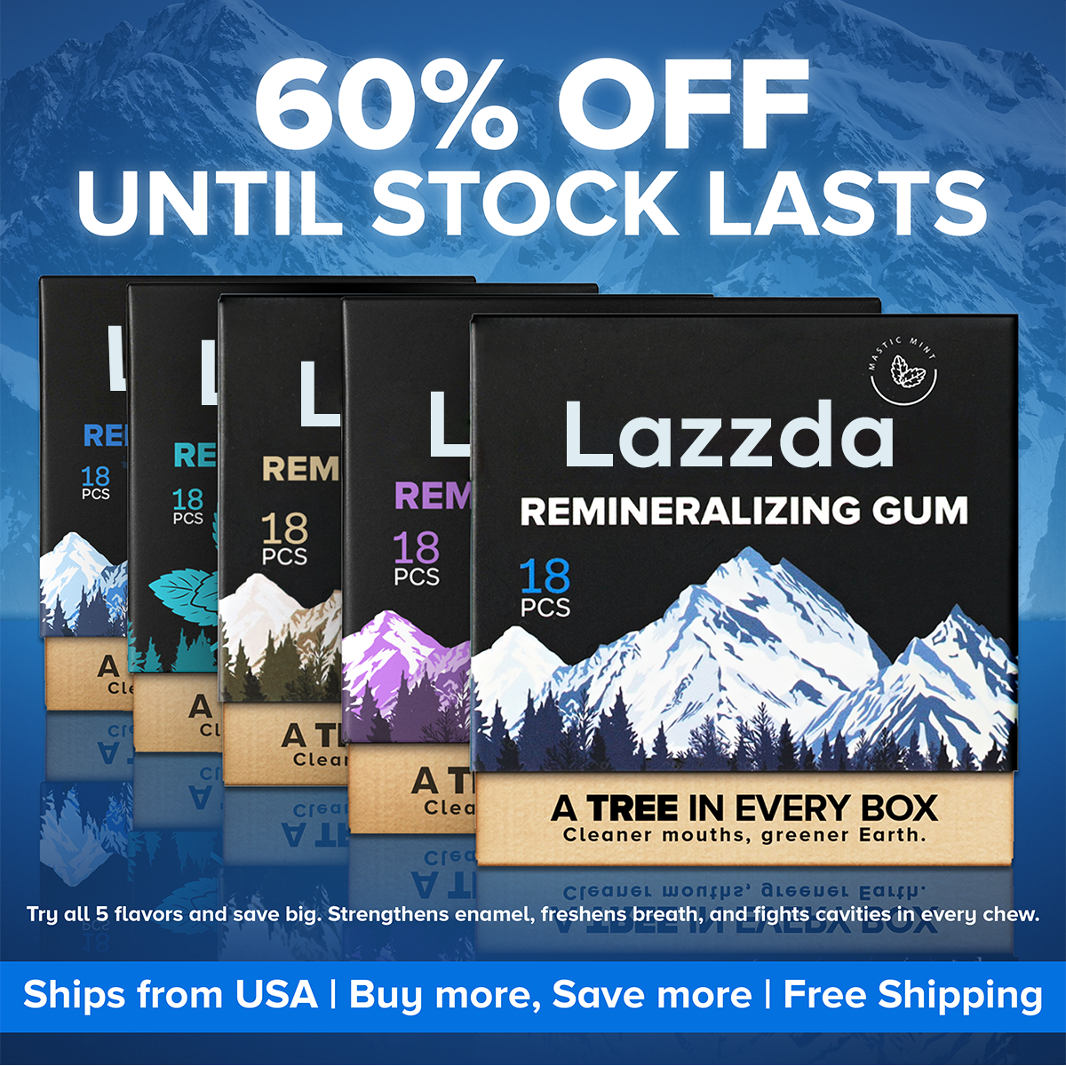 Mint Remineralizing Gum Snack Bubblegum