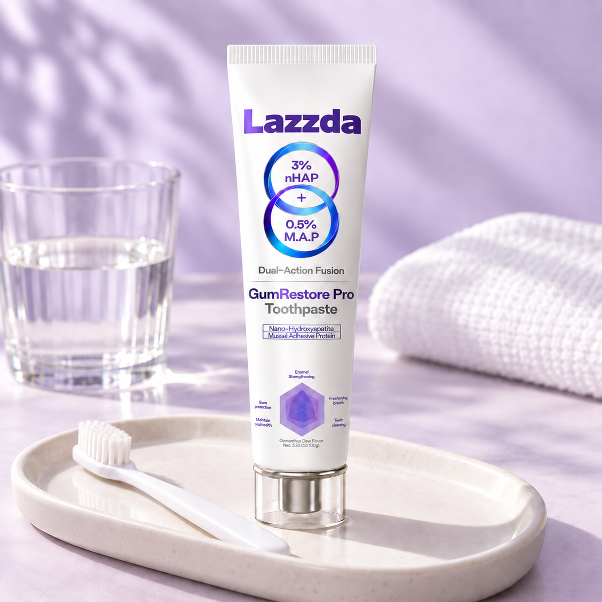 Lazzda Mussel Adhesive Protein Toothpaste | Nano-Hydroxyapatite