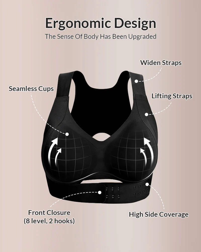 mysite Front Closure Cross-Back Wireless Posture Bra