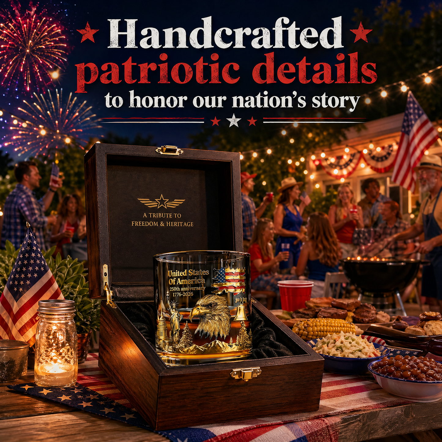 🏆Flash Sale⚡ 66K+ SOLD! 🎁US 250th Anniversary Patriotic Whiskey Glass 1776-2026