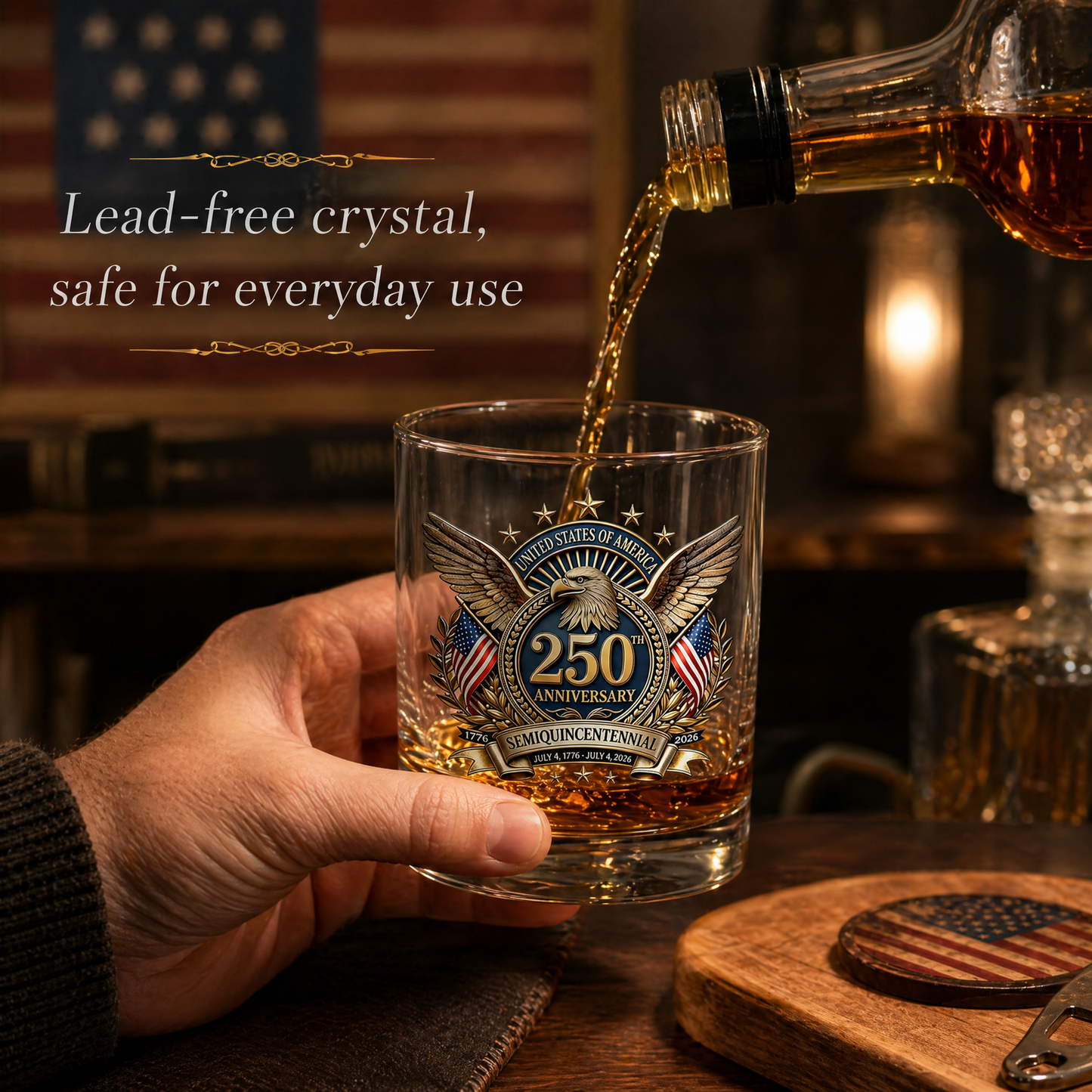 🏆Flash Sale⚡ 66K+ SOLD! 🎁US 250th Anniversary Patriotic Whiskey Glass 1776-2026