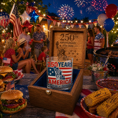 🏆Flash Sale⚡ 66K+ SOLD! 🎁US 250th Anniversary Patriotic Whiskey Glass 1776-2026