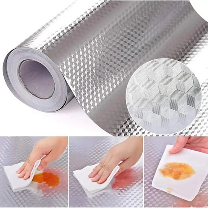 Kitchen Wallpaper Oil Proof Sticker Aluminum Foil Backsplash Self